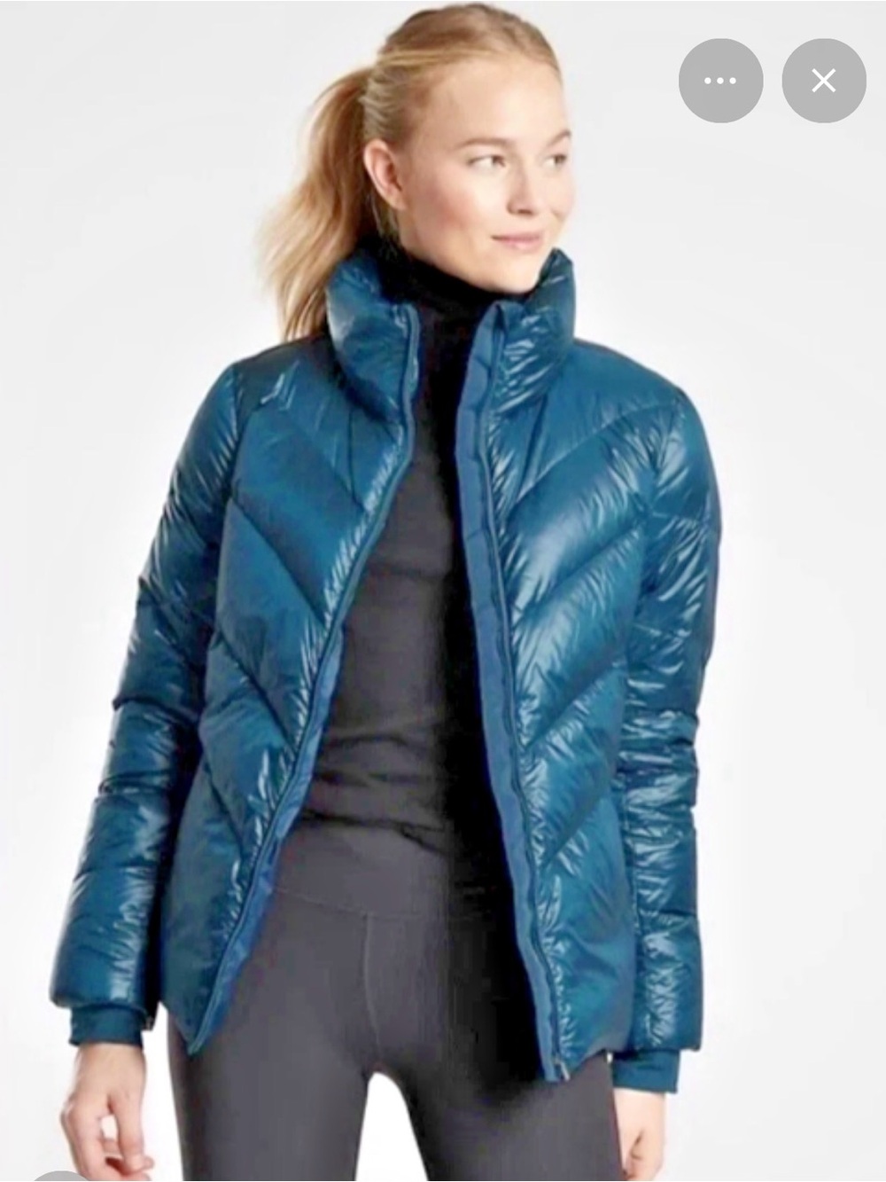 Athleta Lightweight Teal Quilted Puffer Jacket - Women